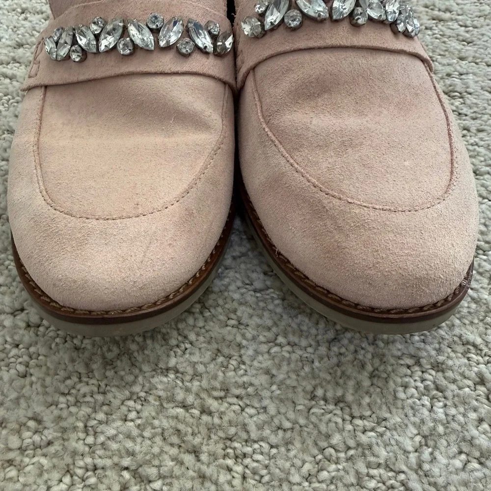 Vionic AVVY ROSE Suede‎ Embellished Loafer Flats Women 8 JEWELED COMFORT